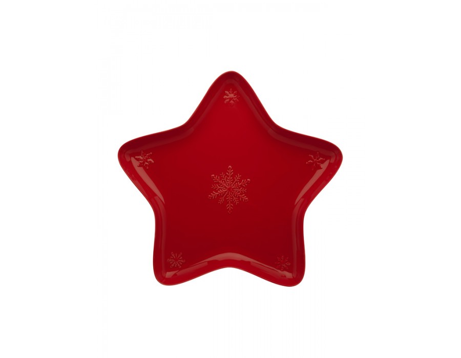 Snowflakes - Star Bowl 45 Red